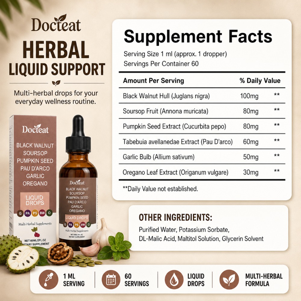 Gotas Líquidas de Nuez Negra y - Herbal Wellness Drops reseña y precio